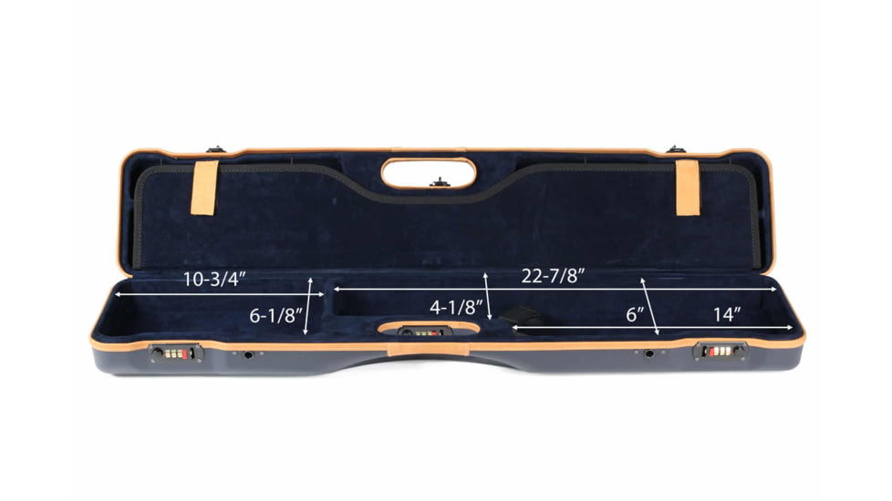 Negrini OU/SXS Deluxe Ultra-Compact Sporter Shotgun Case, Black/Grey, 16407LX/5643