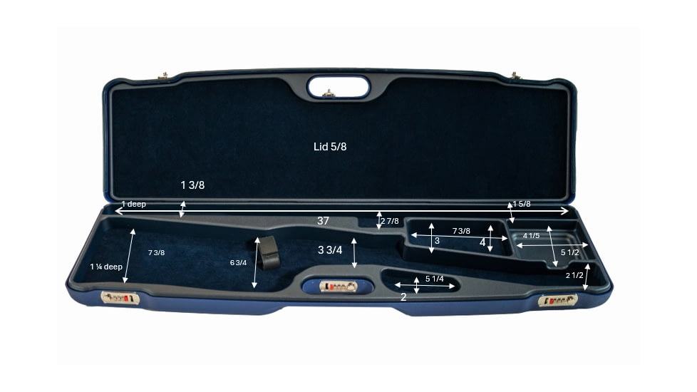 Negrini Semi-Auto Hybrid Double Wall Shotgun Case w/Chokes, 37in, Cobalt Blue, 1693iA/6896