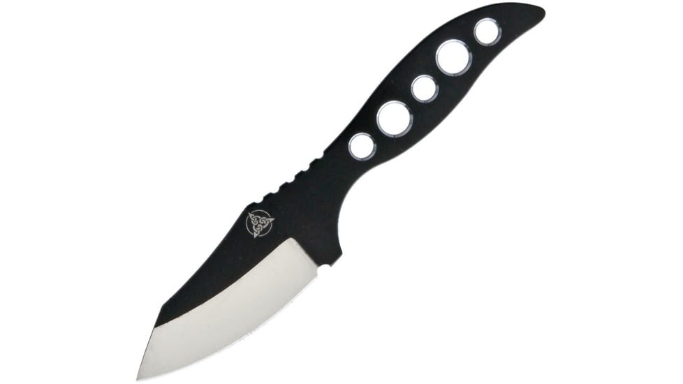 Nemesis Hellion Neck Knife 2-Tone Knife, 4in Overall, 1.63in Blade, One Piece Black/Satin 9Cr13Comov SS Construction, Black Kydex Neck Sheath, NK-4TT