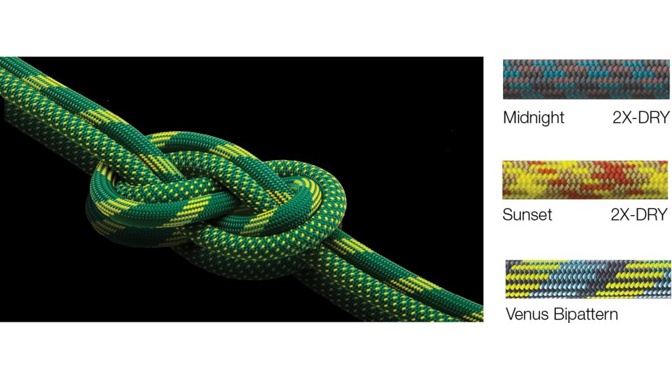 New England Ropes Maxim Glider Single Rope, Dry Midnight, 9.9mmx60m 100131