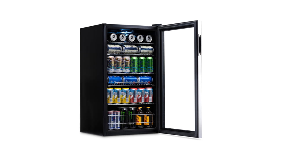 NewAir Can Freestanding Beverage Fridge - 126 Cans, Black / Stainless Steel, AB-1200