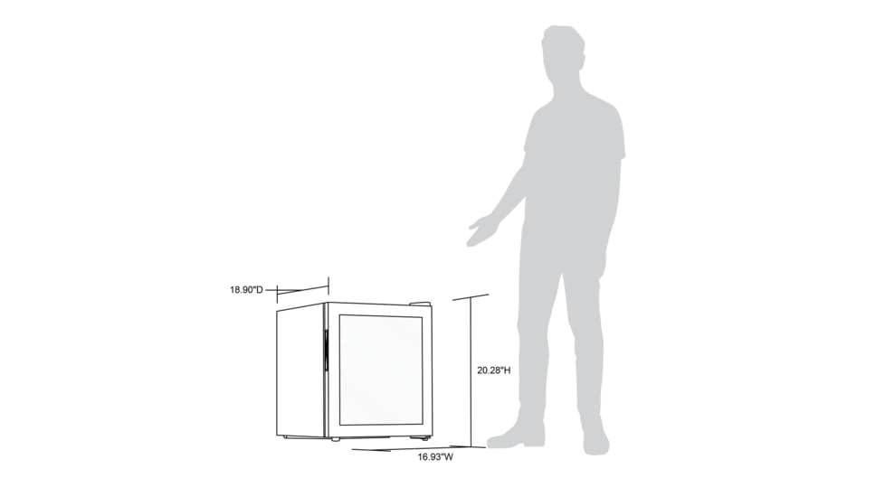 NewAir Freestanding Compressor Wine Fridge, Black / Stainless Steel, 16 Bottles, NWC016SS00