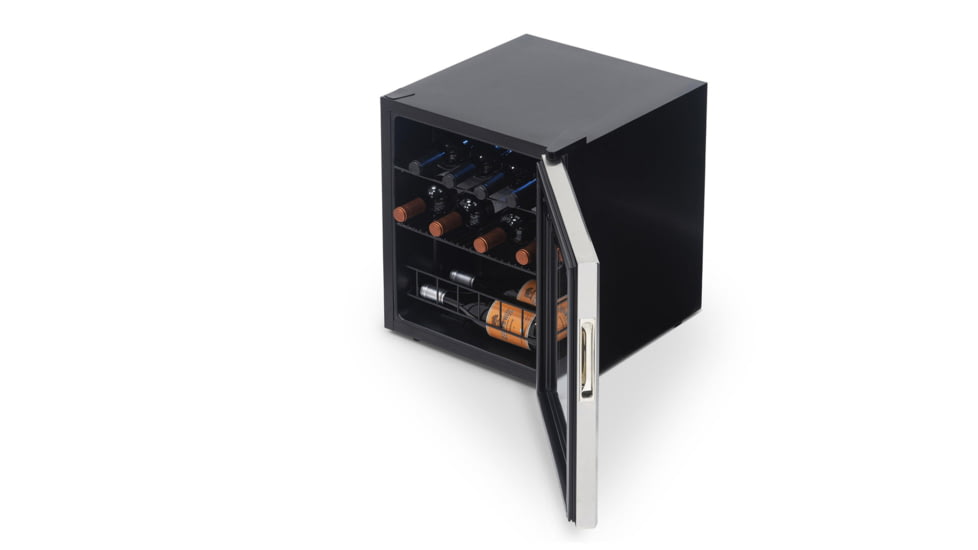 NewAir Freestanding Compressor Wine Fridge, Black / Stainless Steel, 16 Bottles, NWC016SS00