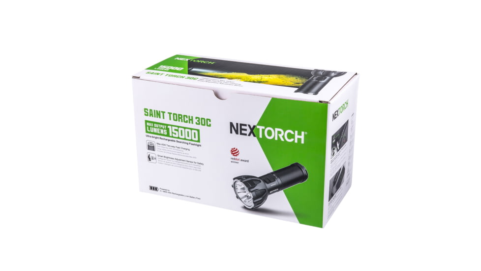 Nextorch Saint Torch 30C Turbo Searchlight, 10,000lm w 15,000lm, Black, PS520150