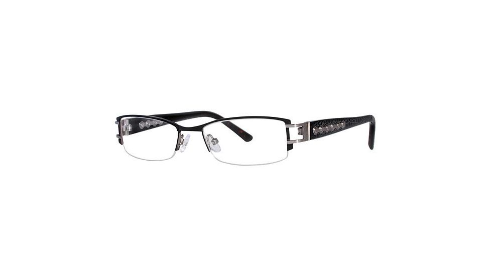 Nicole Miller Astor Bifocal Prescription Eyeglasses - Frame Matte Black/Black Pattern NMASTOR01