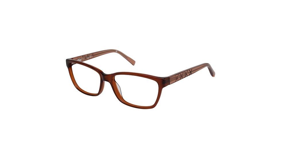 Nicole Miller Berkeley Bifocal Prescription Eyeglasses - Frame TRANSLU BROWN, Size 54/14mm NMBERKELEY01
