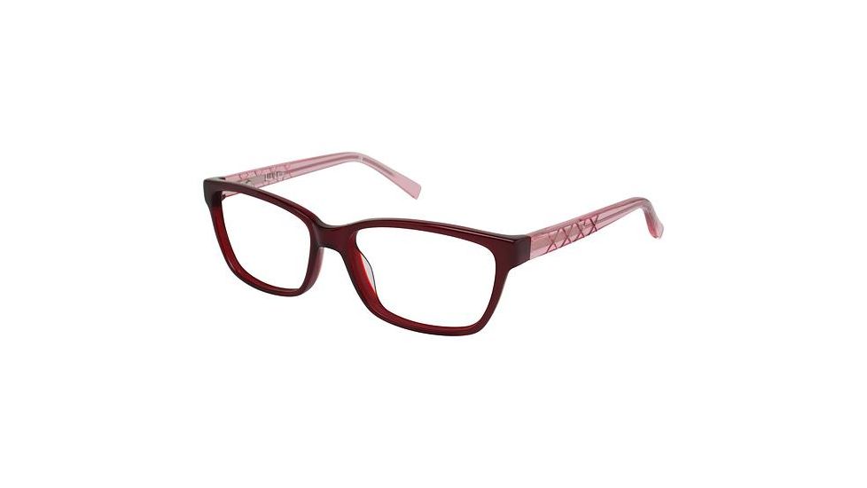 Nicole Miller Berkeley Bifocal Prescription Eyeglasses - Frame TRANSLU CHERRY, Size 54/14mm NMBERKELEY03