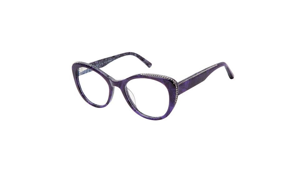 Nicole Miller Brittany Prescription Eyeglasses - Frame PURPLE MARBLE, Size 51/20mm NMBRITTANY02
