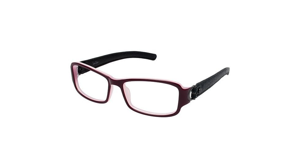 Nicole Miller Canal Progressive Prescription Eyeglasses - Frame BURGUNDY/BLACK, Size 51/15mm NMCANAL02