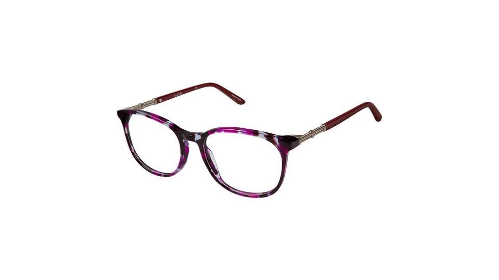 Nicole Miller Dove Progressive Prescription Eyeglasses - Frame Magenta Tort, Size 52/17mm NMDOVE01