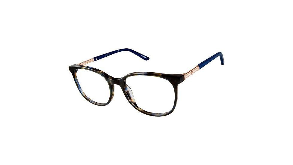 Nicole Miller Dove Progressive Prescription Eyeglasses - Frame Navy Tortoise, Size 52/17mm NMDOVE03