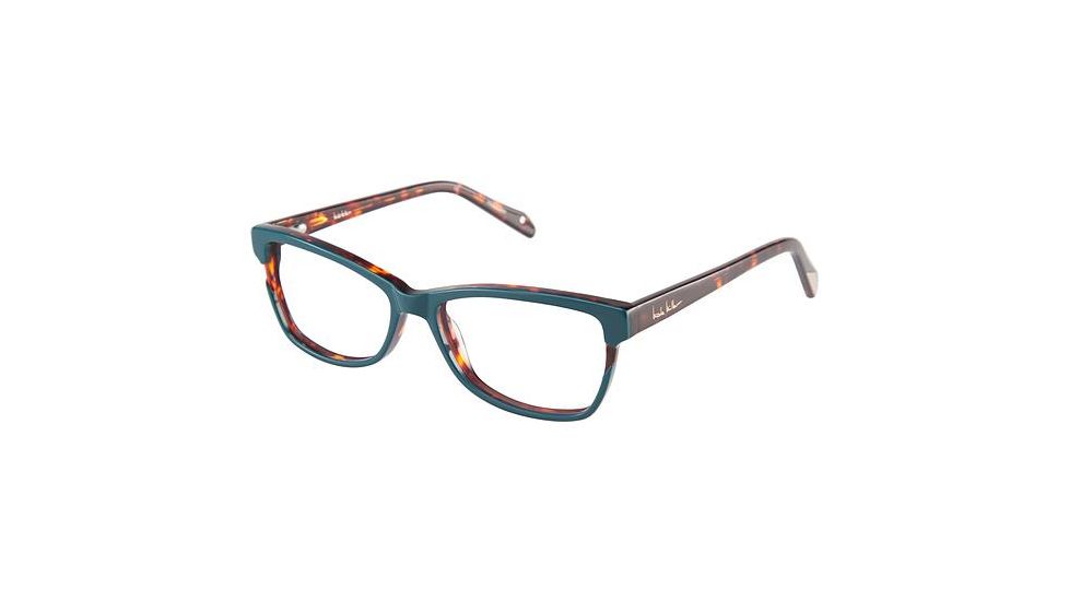 Nicole Miller Ellery Eyeglass Frames - Frame TEAL/TORTOISE, Size 53/15mm NMELLERY02