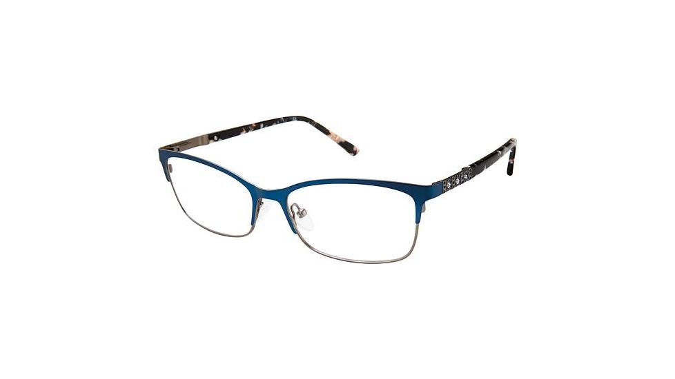 Nicole Miller Galenta Progressive Prescription Eyeglasses - Frame MATTE TEAL, Size 58/17mm NMGALENTA03