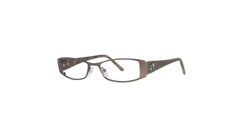 Nicole Miller Greenwich Single Vision Prescription Eyeglasses - Frame Matte Brown/Oliver, Size 51/17mm NMGREENWICH02