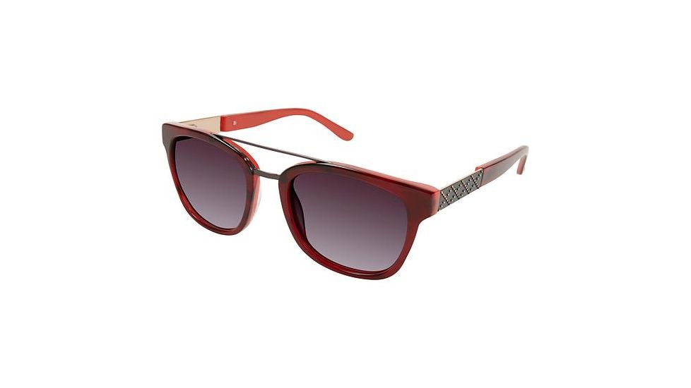 Nicole Miller Spencer Progressive Prescription Sunglasses NMSPENCER03 - Frame Color Burgundy / Horn