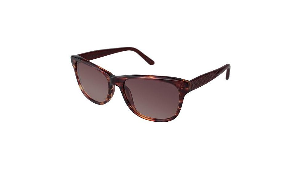Nicole Miller Sutton Sunglasses - Frame BURGUNDY HORN, Lens Color Brown Gradient, Size 57/17mm NMSUTTON02