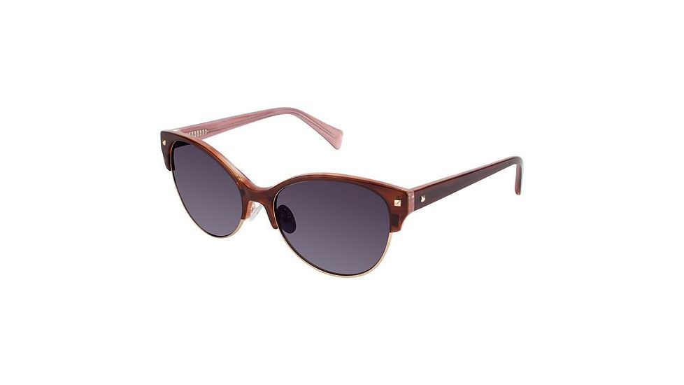 Nicole Miller Verdi Bifocal Prescription Sunglasses NMVERDI02 - Frame Color Brown Horn/pink