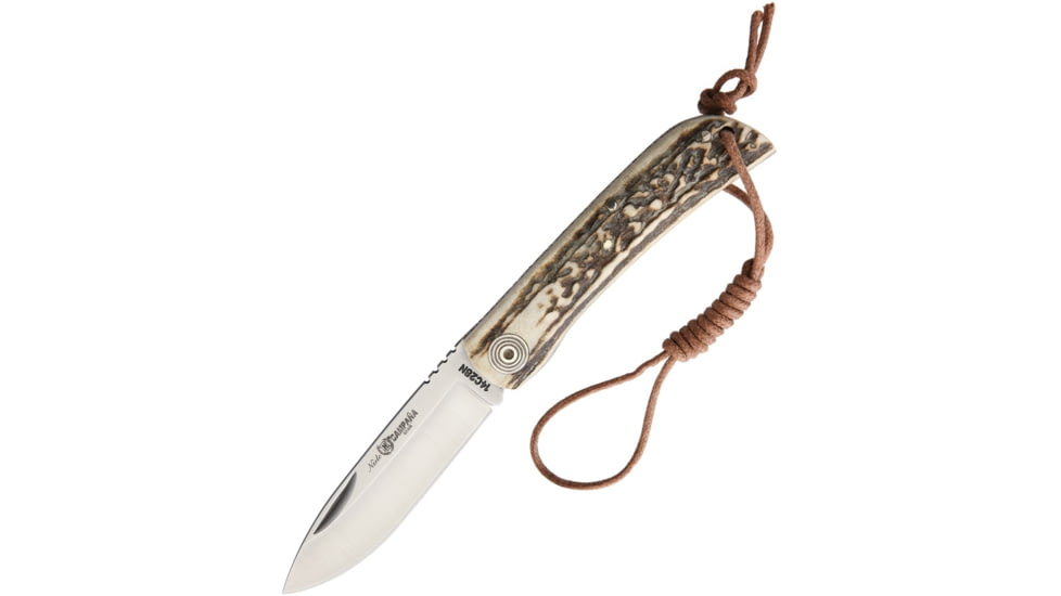 Nieto Campana Lockback Stag Folding Knife, 3.25in Satin 14C28N Sandvik SS Spear Point Blade, Stag Handle, Slip Joint, 149-C