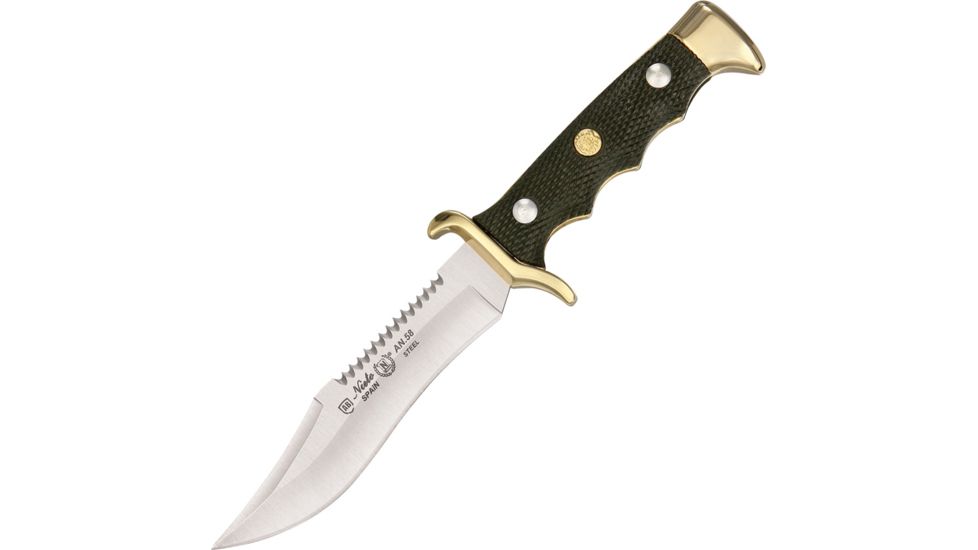 Nieto Cuchillo Cazador Fixed Blade Knife, SS PE Blade, Black ABS and Zamak handle NIE2001