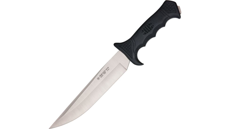 Nieto Cuchillo Combate Fixed Blade Knife, SS Plain Blade, Black handle NIE185