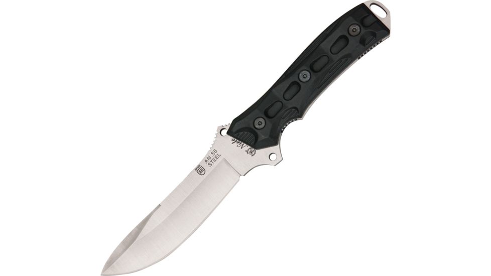 Nieto Cuchillo Warfare Fixed Blade Knife, SS PE Blade, Black handle NIE195