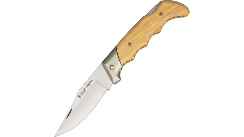 Nieto Navaja Campera Fold Knife, SS Clip PE Blade, Hardwood Olive handle NIE070