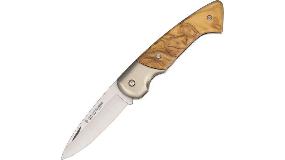 Nieto Navaja Camping Fold Knife, SS Slipjoint PE Blade, Hardwood Olive handle NIE109
