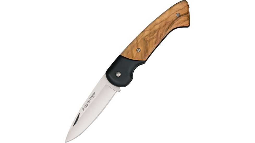Nieto Navaja Camping Fold Knife, SS Slipjoint PE Blade, Hardwood Olive and Black handle NIE109N