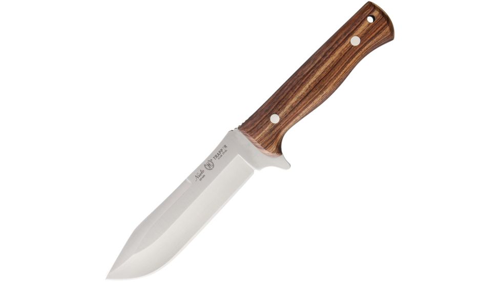 Nieto Trapper Fixed Blade Violet Fixed Blade Knife, 5.25in, AN58 Steel, Standard Edge, Satin, Brown, Violet Wood Handle NIE2135M