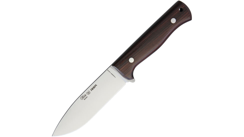 Nieto Yesca Palo Violet Natural Wood Fixed Blade Knife, 9in Overall, 4.5in Satin 1.4116 SS Drop Point, Violet Wood Handle, Brown Leather Belt Sheath, Violet, 1049-V