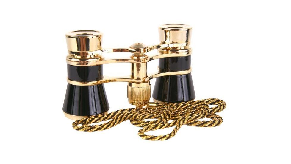 LaScala Optics CARMEN Opera Glasses - Black Body, Golden Rings