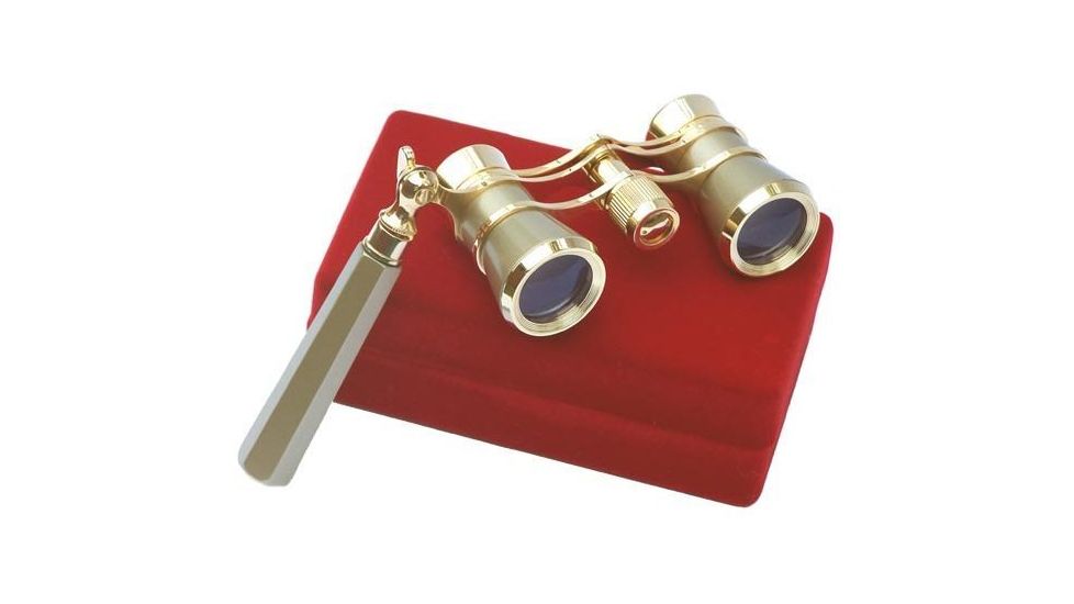 LaScala Optics IOLANTA Lorgnette Opera Glasses - Titanium body, Golden Rings