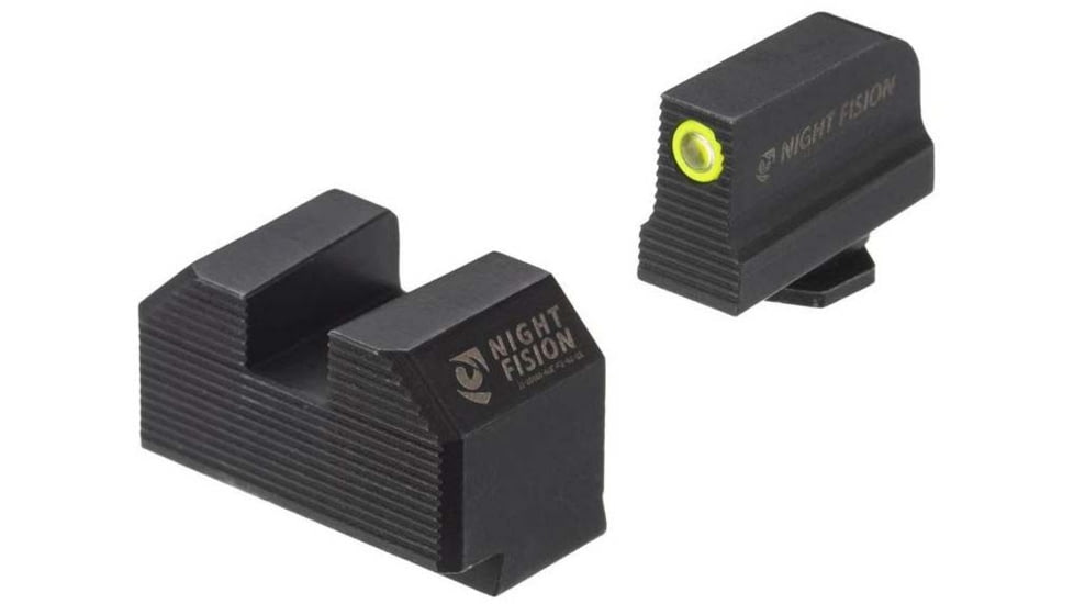 Night Fision Optics Ready Stealth Glock Night Sight Set, Glock 17/19/34 w/ RMR/507c/508t, Yellow Front Ring, Blank Rear Sight, GLK-001-290-313-YGZX