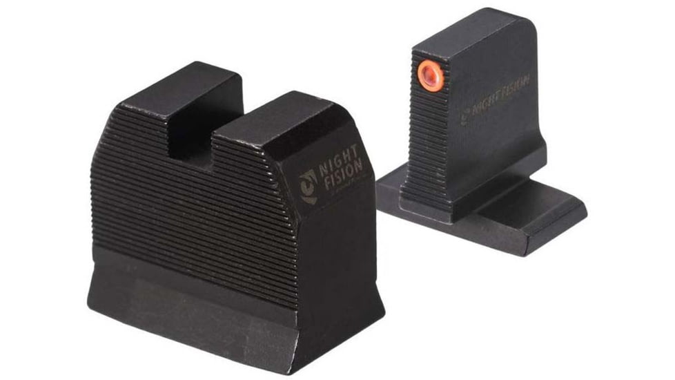 Night Fision Optics Ready Stealth Heckler &amp; Koch Night Sight Set, HK VP9 w/ DPP/509t/Acro, Orange Front Ring, Blank Rear Sight, HAK-127-480-517-OGZX