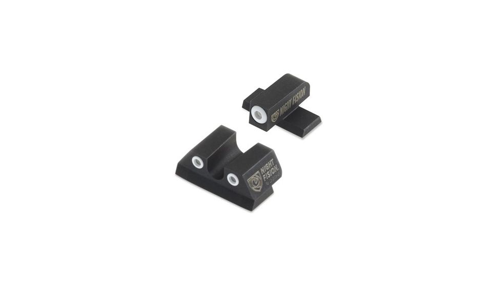 Night Fision Perfect Dot Night Sight Set w/Front, U Rear, White Front w/Green Tritium, White Rear w/Green Tr, Fits Sig Sauer 9mm & .357 P-Series Pistols with #8, SIG-177-007-WGWG
