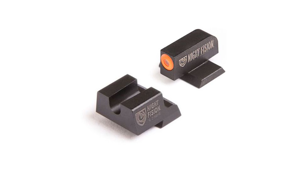 Night Fision Perfect Dot Night Sight Set w/Front, U Rear, Orange Front w/Green Tritium, Blank Rear, Fits Canik TP9SFx/TP9SFL, CNK-026-014-OGZX