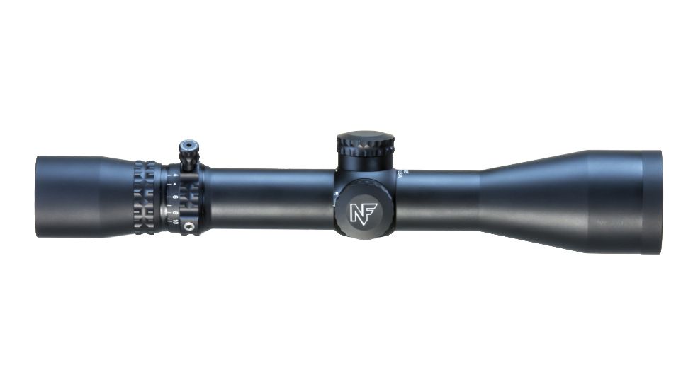 NightForce NXS Compact Rifle Scope, 2.5-10x42mm, 30mm Tube, SFP, Illuminated MIL-R Reticle, Black, C461