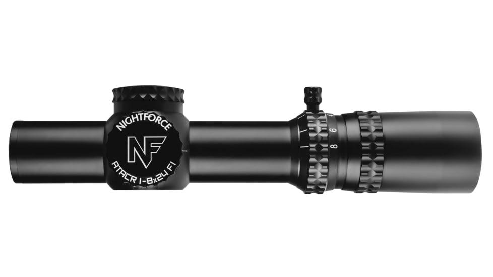 NightForce ATACR 1-8x24 F1 Rifle Scope, .10 Mil-Rad, Capped, PTL, FC-DMx Illuminated, Black, C653