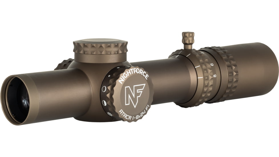 NightForce ATACR Rifle Scope, 1-8x24mm, 34mm Tube, F1/FFP, FC-DMx Reticle, Dark Earth, C672
