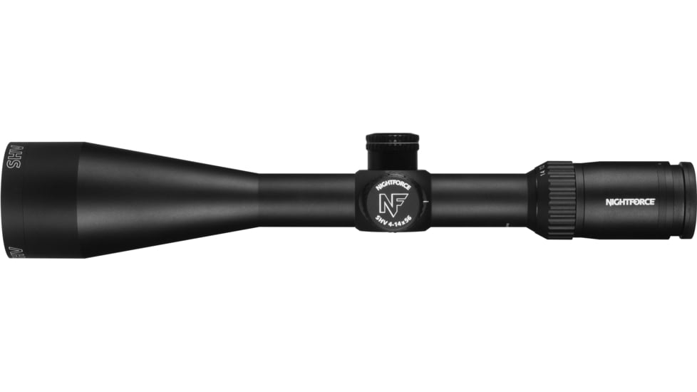 NightForce SHV 4-14x56mm Rifle Scope, 30mm Tube, Second Focal Plane, Black, MOAR Non Illumintated Reticle, C520