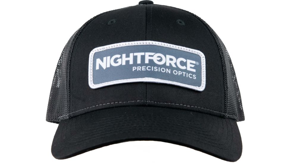 NightForce Trucker Hat, Low Profile, w/ Patch, Black, Medium/Large, A523-ML