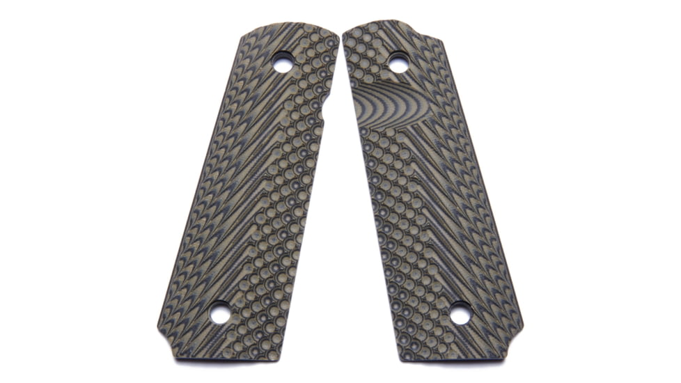 Nighthawk Custom Operator II Govt. Grips, Flat Bottom, No Radius, Std. Cut, Dirty Olive, G152