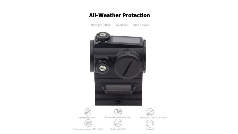 NightStar PT23MS Ultra Short Solar Reflex Red Dot Sight, 1x23mm, 3 MOA, Black, PT23MS