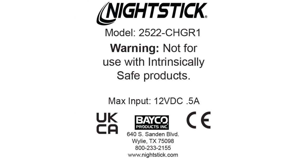 Nightstick Charger for NSR-2522RM, Black 2522-CHGR1