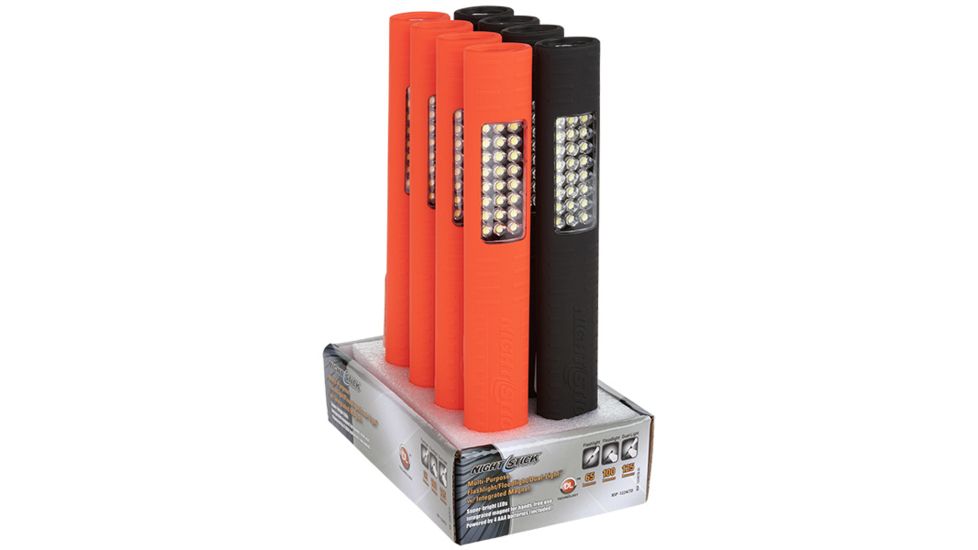 Nightstick Multi-Purpose Dual-Light Flashlights w/Magnet Counter Top Display, Black, Red, NSP-1224CTD
