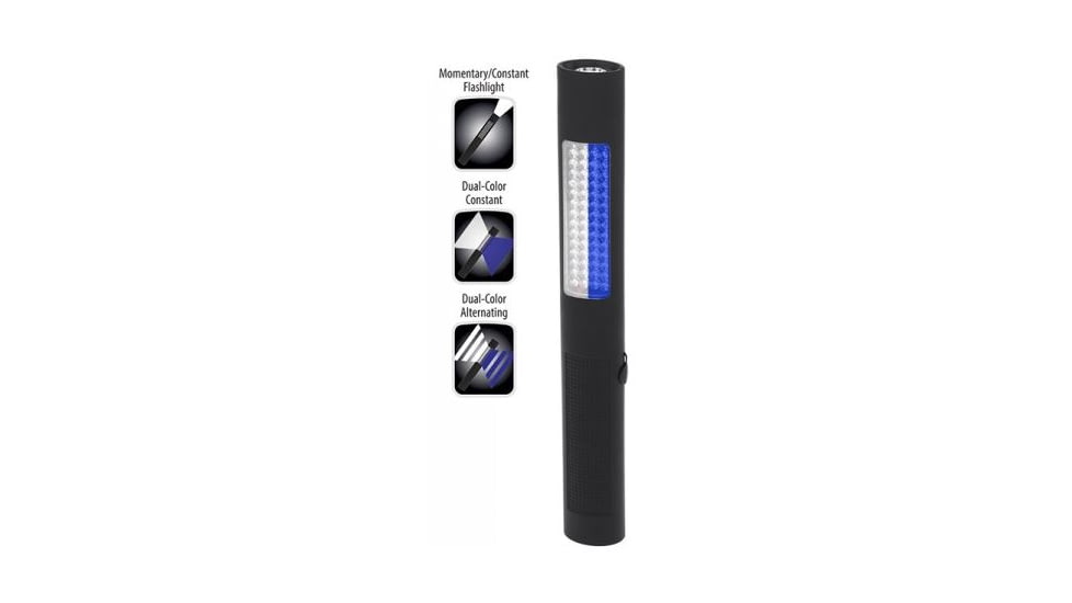Nightstick Safety Light / Flashlight - Rechargeable,Blue and White light, Black NSR-2078