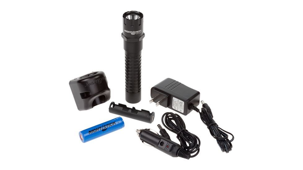 Nightstick Tactical Aluminum LED Flashlight,Rechargeable,200 Lumens,Black TAC-450B