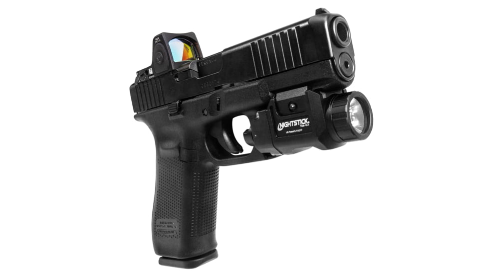 Nightstick Rechargeable Pistol Mounted Light, Fits Picatinny Rail, Anodized Finish, Black, 1,000 Lumens, 25,100 Candela, Rechargeable