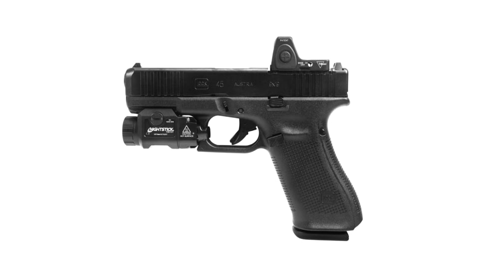 Nightstick Rechargeable Pistol Mounted Light, Fits Picatinny Rail, Anodized Finish, Black, 1,000 Lumens, 25,100 Candela, Rechargeable