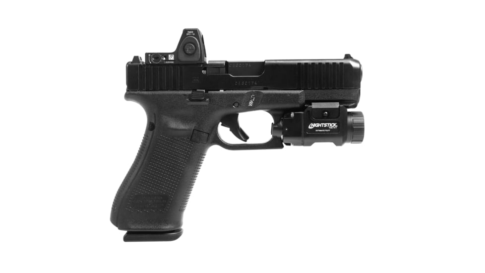 Nightstick Rechargeable Pistol Mounted Light, Fits Picatinny Rail, Anodized Finish, Black, 1,000 Lumens, 25,100 Candela, Rechargeable